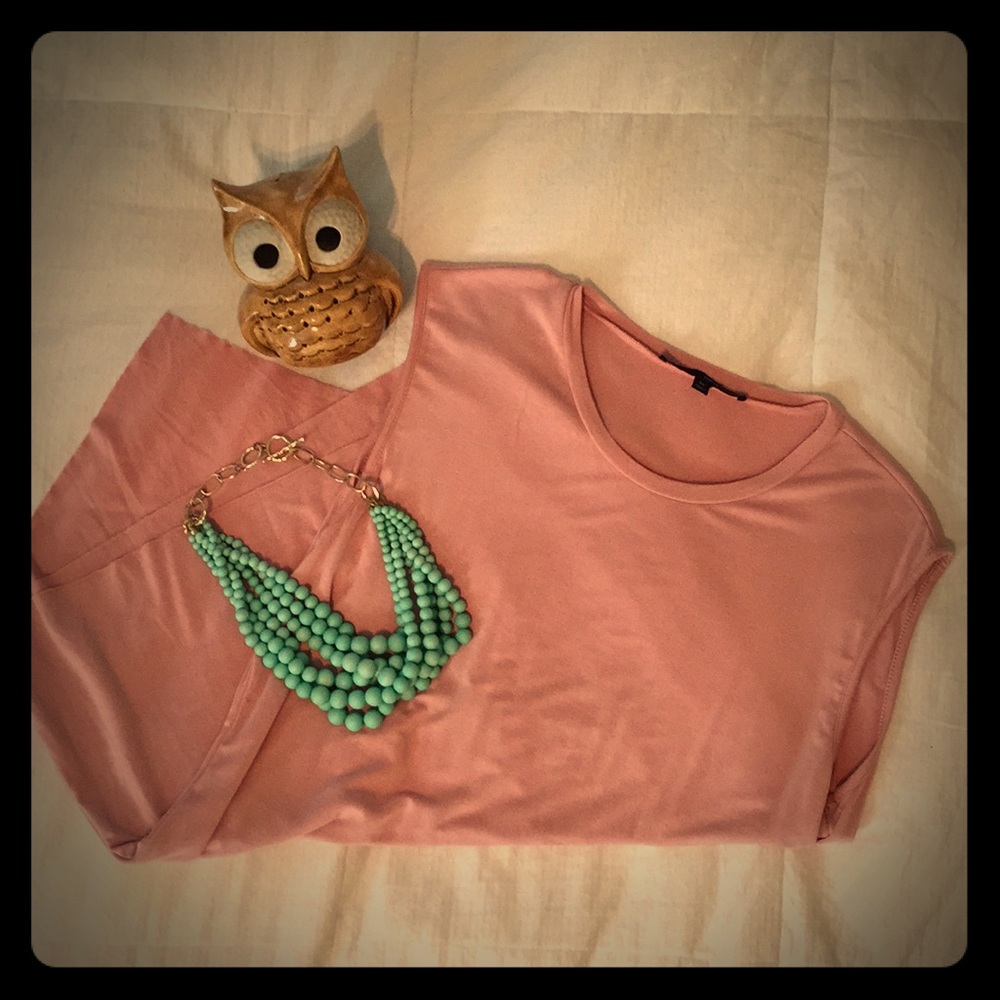 harve benard dusty pink assymetrical blouse XL